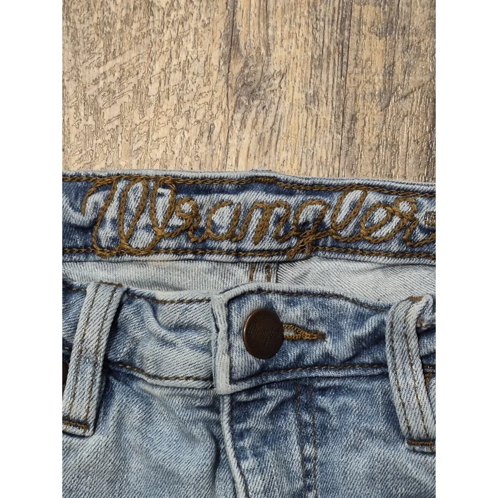 Wrangler Retro High Rise Slim Boot Jeans Mens 29x34 Light Wash Stretch Denim